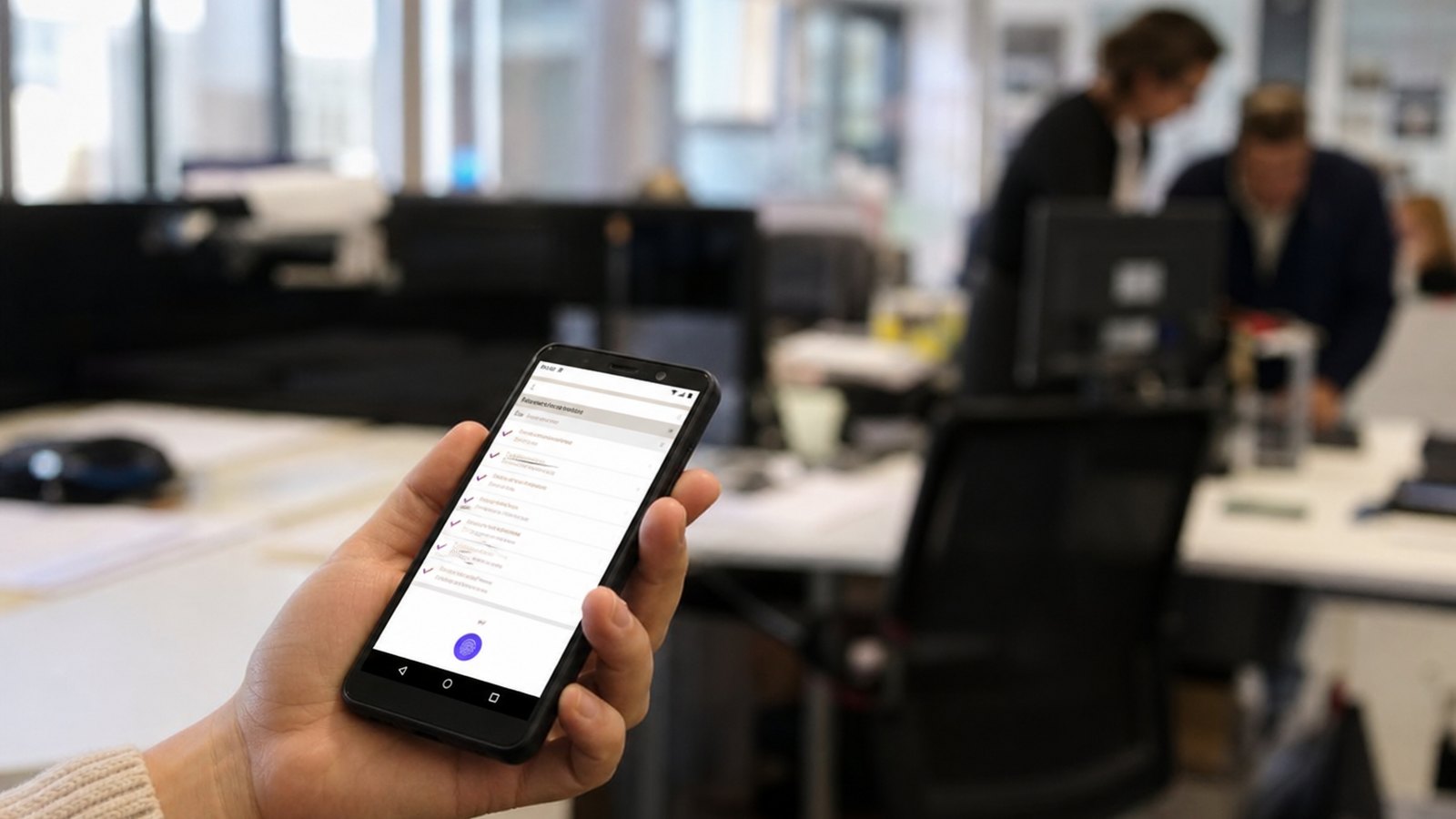 Émargement dématérialisé réalisé depuis un téléphone