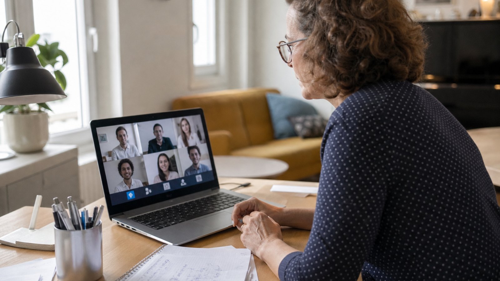 Stagiaire suivant une formation à distance sur son ordinateur